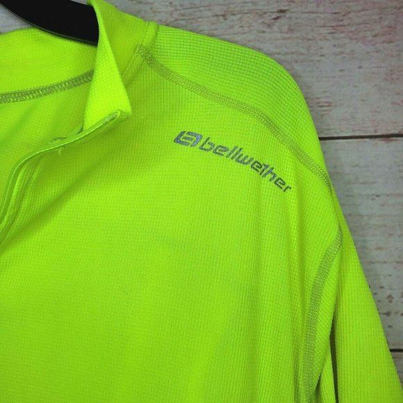 Bell Wether Cadence Full Zip Polyester Lime Green Full Zip Shirt With Pockets - Picture 4 of 8